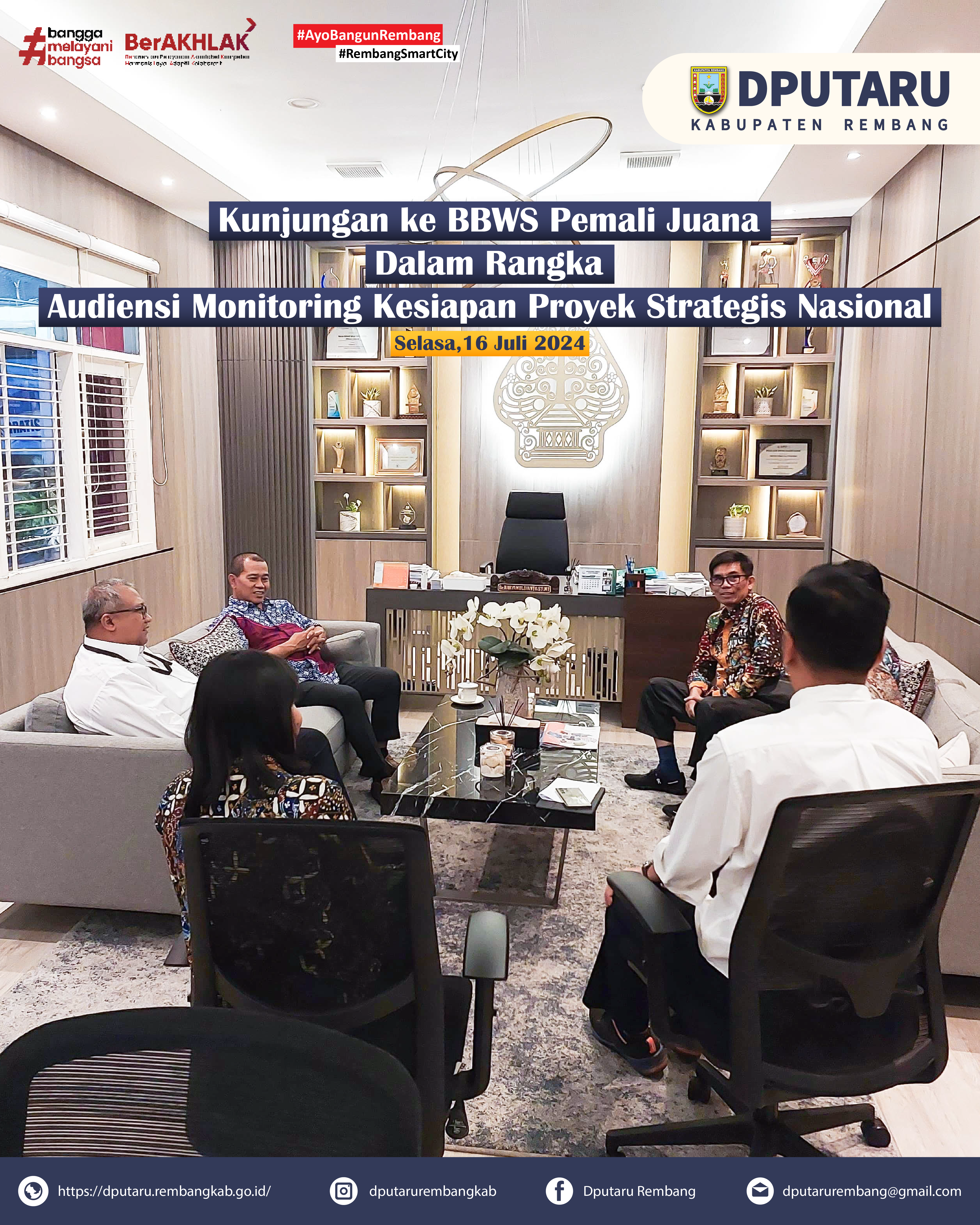 KUNJUNGAN KE BBWS PEMALI JUANA DALAM RANGKA AUDIENSI MONITORING KESIAPAN PROYEK STRATEGIS NASIONAL